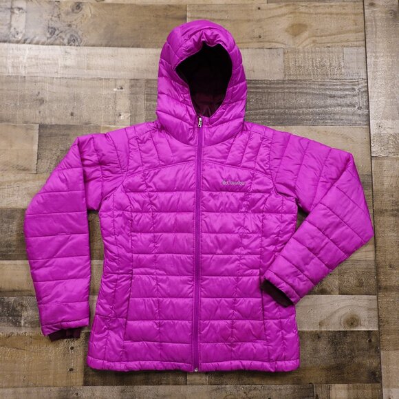 Columbia Jackets & Blazers - Columbia Thermal Coil Insulated Hooded Jacket Women's Large Purple Pink Puffer‎